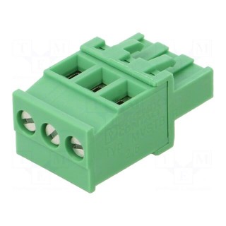 Pluggable terminal block | 5mm | ways: 3 | angled 90° | plug | female