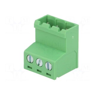 Pluggable terminal block | 5mm | ways: 3 | straight | plug | male | green