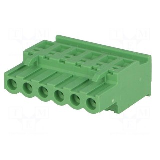Pluggable terminal block | 5mm | ways: 6 | angled | plug | female | green