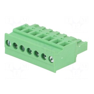 Pluggable terminal block | 5mm | ways: 7 | angled | plug | female | green