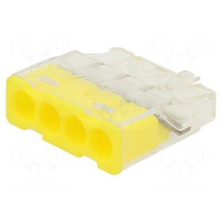 Quick splice | spring clamp | 2.5mm2 | 450V | 24A | yellow | ways: 1 | 11mm