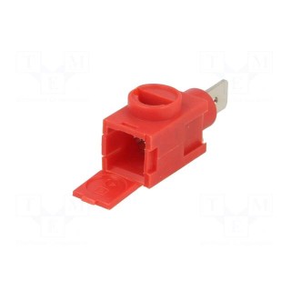 Terminal block | ways: 1 | 0.14÷2.5mm2 | Colour: red | 26AWG÷12AWG