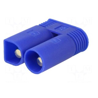 Plug | DC supply | EC5 | male | PIN: 2 | for cable | soldered | Colour: blue