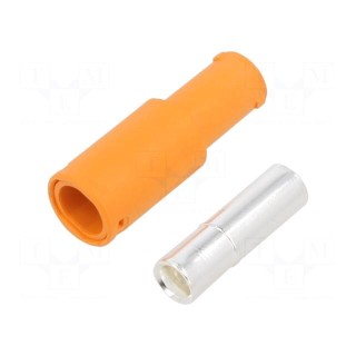 Plug | DC supply | LC | female | PIN: 1 | for cable | soldering | orange