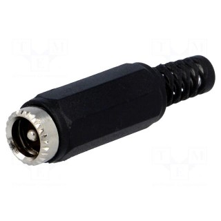 Plug | DC supply | male | 5.5/2.1mm | 5.5mm | 2.1mm | for cable | Ø: 4.5mm