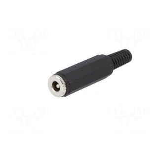 Plug | DC supply | male | 5,5/2,5mm | 5.5mm | 2.5mm | for cable | straight