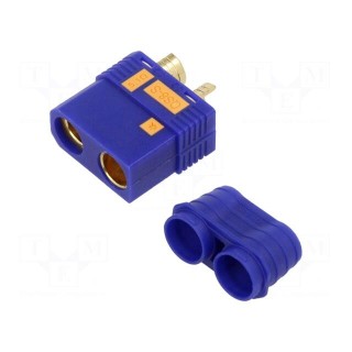 Plug | DC supply | QS | female | PIN: 2 | for cable | soldering | blue | 110A