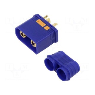 Plug | DC supply | QS | male | PIN: 2 | for cable | soldering | blue | 110A