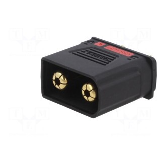 Plug | DC supply | QS | male | PIN: 2 | with protection | for cable | black