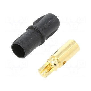 Plug | DC supply | SH3.5 | female | PIN: 1 | for cable | soldering | black