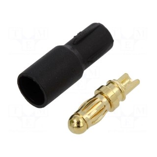 Plug | DC supply | SH3.5 | male | PIN: 1 | for cable | soldering | black