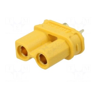 Plug | DC supply | XT30 | female | PIN: 2 | for cable | soldered | 15A | 500V