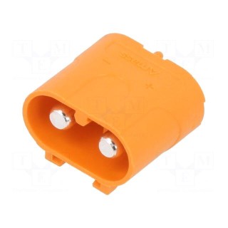 Socket | DC supply | LC | male | PIN: 2 | on PCBs | THT | orange | 30A | 1kV