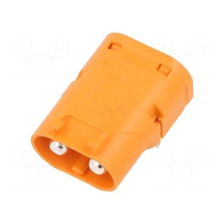 Socket | DC supply | LC | male | PIN: 2 | on PCBs | THT | orange | 40A | 1kV