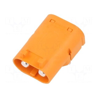 Socket | DC supply | LC | male | PIN: 2 | on PCBs | THT | orange | 55A | 1kV