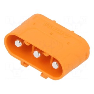 Socket | DC supply | LC | male | PIN: 3 | on PCBs | THT | orange | 20A | 1kV
