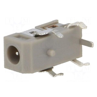 Socket | DC supply | male | 2,35/0,7mm | with on/off switch | on PCBs