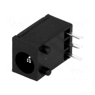 Socket | DC supply | male | 3,5/1,3mm | MINI | THT | 1A | 12VDC | angled 90°