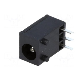 Socket | DC supply | male | 3,5/1,3mm | MINI | THT | 1A | 12VDC | angled 90°