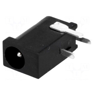 Socket | DC supply | male | 3,8/1mm | 1mm | with on/off switch | THT
