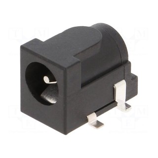 Socket | DC supply | male | 5,5/2,1-2,5mm | 5.5mm | 2.1mm | SMT | 2A | 12VDC