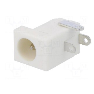 Socket | DC supply | male | 5.5/2.1÷2.5mm | soldering | white | 5A | 12VDC