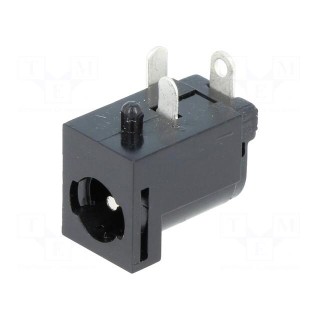 Socket | DC supply | male | 5,5/2,1mm | 5.5mm | 2.1mm | on PCBs | THT | 12V