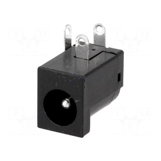 Socket | DC supply | male | 5,5/2,1mm | 5.5mm | 2.1mm | THT | angled 90°