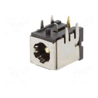 Socket | DC supply | male | 5,5/2,5mm | 5.5mm | 2.5mm | THT | angled 90°