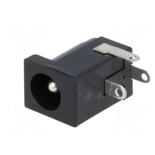Socket | DC supply | male | 5.5/2.5mm | 5.5mm | 2.5mm | THT | angled 90°