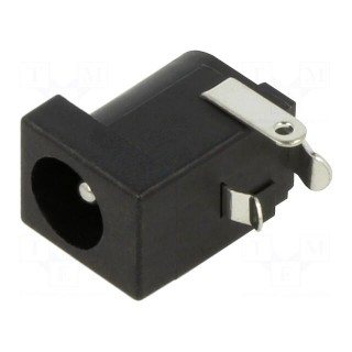 Socket | DC supply | male | 6.3/2.35mm | on PCBs | THT | 5A | 20VDC