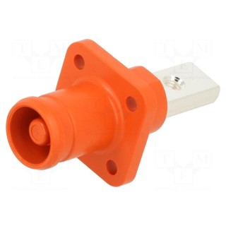 Socket | DC supply | male | PIN: 1 | for panel mounting | screw | orange