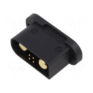 Socket | DC supply | QS | male | PIN: 6(4+2) | for panel mounting | black