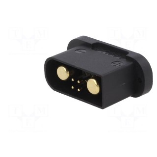 Socket | DC supply | QS | male | PIN: 6(4+2) | for panel mounting | black