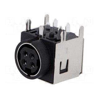 Socket | DC supply | R7B | female | PIN: 4 | shielded | THT | 30VDC