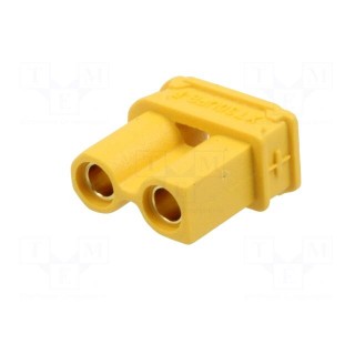Socket | DC supply | XT30 | female | PIN: 2 | on PCBs | THT | Colour: yellow