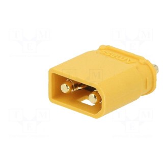 Socket | DC supply | XT30 | male | PIN: 2 | on PCBs | THT | yellow | 20A | 600V