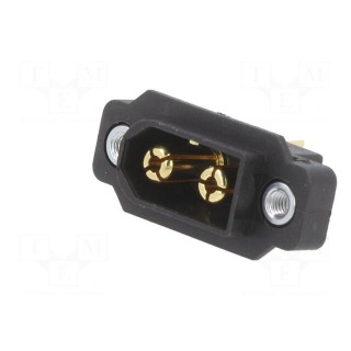 Socket | DC supply | XT60 | male | PIN: 3(2+1) | soldering | black | 1A,30A