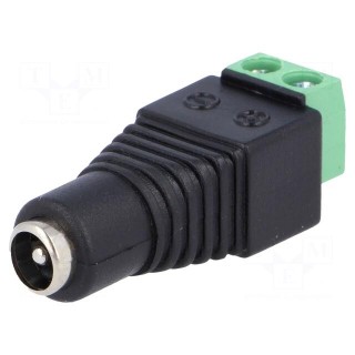 Transition: adapter | 5,5/2,1mm | 5.5mm | 2.1mm | screw terminal