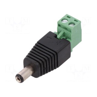 Transition: adapter | 5,5/2,1mm | 5.5mm | 2.1mm | screw terminal