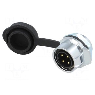 Socket | Connector: circular | MRD | PIN: 4 | gold flash | 10A | soldering