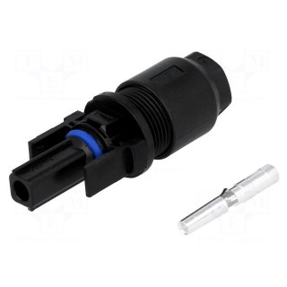 Connector: solar | female | "-" marking | 4mm2 | with contacts | plug