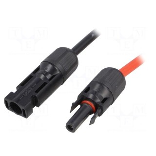 Connector: solar | male + female | straight | 4mm2 | with lead | plug