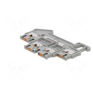 Splice terminal: rail | 0.14÷1.5mm2 | ways: 2 | terminals: 4 | grey