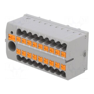 Splice terminal: distribution block | 2.5mm2,6mm2 | ways: 1 | grey