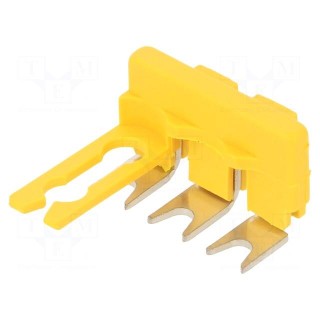 Comb bridge | ways: 3 | yellow | Width: 8mm | SNK | Ht: 24.6mm | -55÷110°C