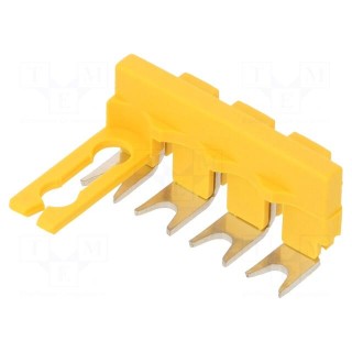 Comb bridge | ways: 4 | yellow | Width: 8mm | SNK | Ht: 24.6mm | -55÷110°C