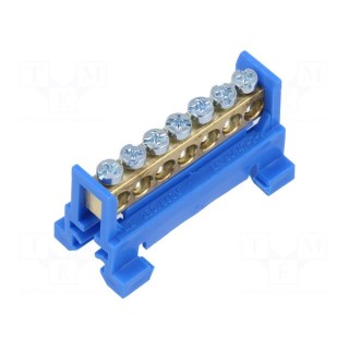 Connector: terminal block | 16mm2 | ways: 1 | terminals: 7 | blue | TS35