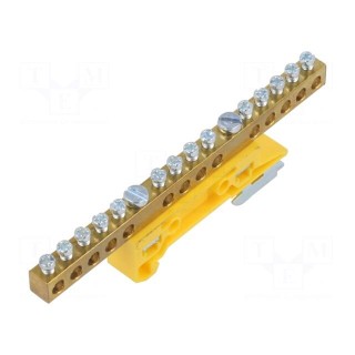 Connector: terminal block | 6mm2 | ways: 1 | terminals: 14 | yellow