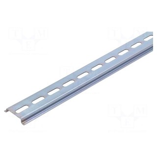 DIN rail | TS35 | L: 1m | perforated | zinc-plated steel